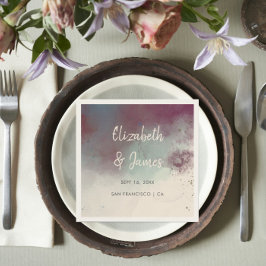 水モダン色ジュエルトーンボホ結婚ズ スタンダードカクテルナプキン