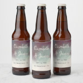 水モダン色ジュエルトーンボホ結婚ズ ビールラベル (ボトル)