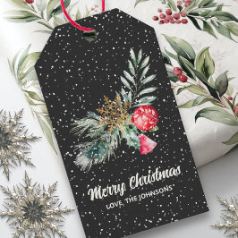 水モダン色スカンジィ離れス・メリー・クリスマス ギフトタグ
