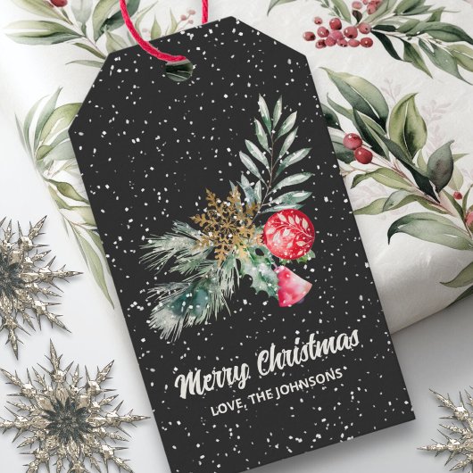 水モダン色スカンジィ離れス・メリー・クリスマス ギフトタグ