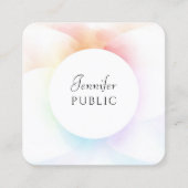 水モダン色スクリプエレガントトトレンディーテンプレート スクエア名刺 (正面)