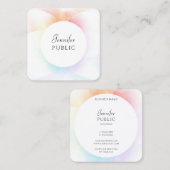 水モダン色スクリプエレガントトトレンディーテンプレート スクエア名刺 (正面/裏面)