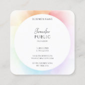 水モダン色スクリプエレガントトトレンディーテンプレート スクエア名刺 (裏面)