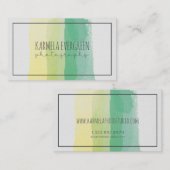 水モダン色ストライプ写真テンプレート 名刺 (正面/裏面)