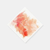 水モダン色スプラッシュコーラルリーフピーチ結婚ー スタンダードカクテルナプキン (角)