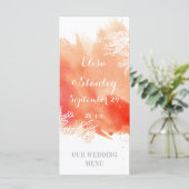 水モダン色スプラッシュコーラルリーフ結婚のメニュー メニュー (スタンド正面)