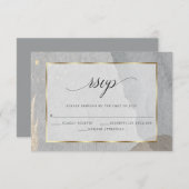 水モダン色スプラッシュピーターを石に 出欠カード (正面/裏面)