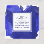 水モダン色スプラッシュブルー スクエア名刺 (裏面)