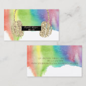 水モダン色スプラッシュ、グリッターヘッドフォンDJ 名刺 (正面/裏面)