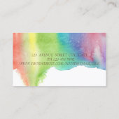 水モダン色スプラッシュ、グリッターヘッドフォンDJ 名刺 (裏面)