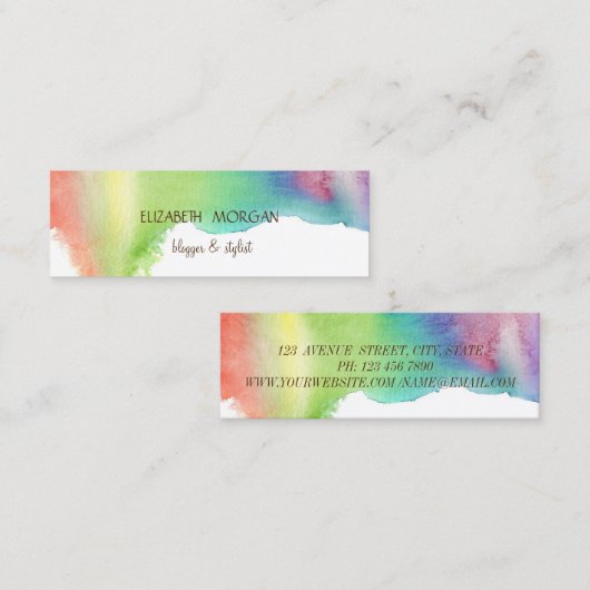 水モダン色スプラッシュ スキニー名刺 (正面/裏面)