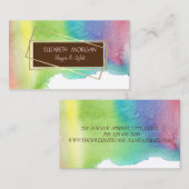 水モダン色スプラッ絵を描シュ、フレーム 名刺 (正面/裏面)