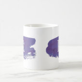 水モダン色スワッシュモノグラム コーヒーマグカップ (中央)