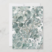 水モダン色セージグリーンユーカリ結婚カリのs#3 招待状 (裏面)
