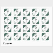 水モダン色セージ緑ユーカリ結婚カリ スクエアシール (シート)