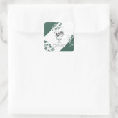 水モダン色セージ緑ユーカリ結婚カリ スクエアシール (バッグ)