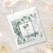 水モダン色セージ緑ユーカリ結婚カリ#2 フェイバーバッグ (クリップ留めされた状態)