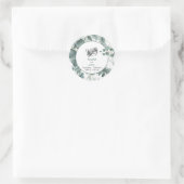 水モダン色セージ緑ユーカリ結婚カリ#2 ラウンドシール (バッグ)