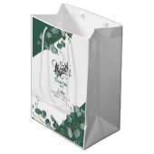 水モダン色セージ緑ユーカリ結婚カリ#3 ミディアムペーパーバッグ (正面アングル)