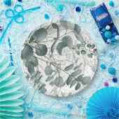 水モダン色セージ緑ユーカリ結婚カリ#5 ペーパープレート (パーティー)