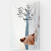 水モダン色タイポグラフィ大学院写真コーヒー 横断幕 (縦)