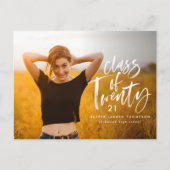 水モダン色タイポグラフィ大学院写真 インビテーションポストカード (正面)