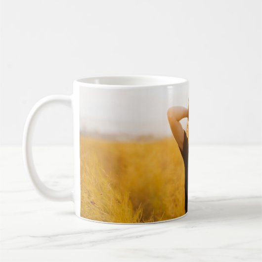 水モダン色タイポグラフィ大学院写真invita コーヒーマグカップ (左)