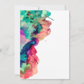 水モダン色タイポグラフィ結婚ズ 招待状 (裏面)