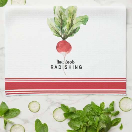 水モダン色ダイコン野菜パンプキッチンタオル キッチンタオル (折り畳み)