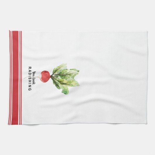 水モダン色ダイコン野菜パンプキッチンタオル キッチンタオル (横)
