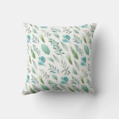 水モダン色ティール(緑がかった色)グリーンティール(緑がかった色)ブ離れルール クッション (裏面)