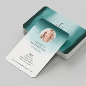 水モダン色ティール(緑がかった色)デザイナーフォトエレガント 名刺