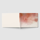 水モダン色テラコッタデザートボホ結婚ズ ゲストブック (全面)