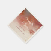 水モダン色テラコッタデザートボホ結婚ズ スタンダードカクテルナプキン (角)