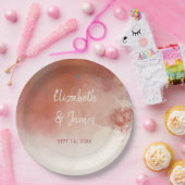 水モダン色テラコッタデザートボホ結婚ズ ペーパープレート (パーティー)