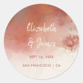 水モダン色テラコッタデザートボホ結婚ズ ラウンドシール (正面)