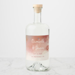 水モダン色テラコッタデザートボホ結婚ズ リキュールボトルラベル