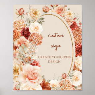 水モダン色テラコッタブルゴーニュカスタムーサイン ポスター