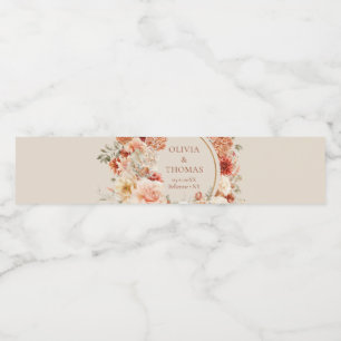 水モダン色テラコッタブルゴーニュ赤面フローラ ペットボトルラベル