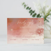 水モダン色テラコッタボホミール選択 出欠カード (スタンド正面)