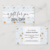 水モダン色デイジーフローラ 割引カード (正面/裏面)