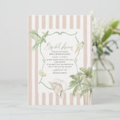 水モダン色トロピカルビーチパームセレニティサン 招待状 (スタンド正面)