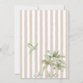 水モダン色トロピカルビーチパームセレニティサン 招待状 (裏面)