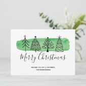 水モダン色ドードルクリスマスカード シーズンカード (スタンド正面)