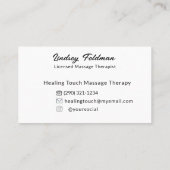 水モダン色ハンドマッサージセラピスト2 名刺 (裏面)