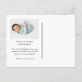 水モダン色バニー写真誕生 案内ポストカード (裏面)