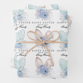 水モダン色バニー耳イースターパーソナライズされた ラッピングペーパーシート (インサイチュ)