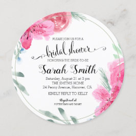 水モダン色バラピンクアザレア 招待状