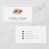 水モダン色バラフローラ名刺 名刺 (正面/裏面)