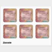 水モダン色バラ金ゴールドラグジュアリーキャンドルラベル スクエアシール (シート)